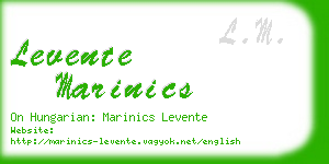 levente marinics business card